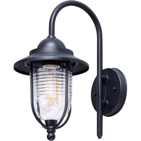 Litecraft Ellen Wall Light Outdoor Fisherman Lantern Garden IP44 Fitting - Black (1/5)