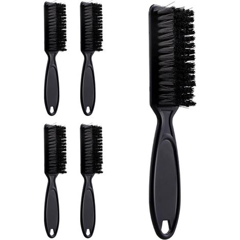 Lot de 6 brosses de nettoyage en nylon pour lames de tondeuse à cheveux - Noir (1/5)