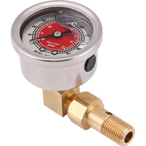 Adaptador de manómetro regulador de presión de combustible con indicador de fluido de 0-100 PSI, kit rojo
