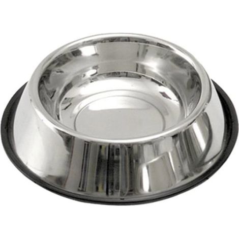 Ciotola in acciaio con bordo in gomma antiscivolo per cani 1800 ml