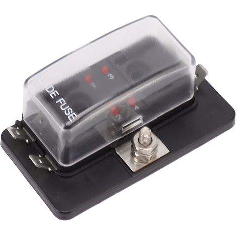 DC32V Kfz-Sicherungskasten ATC ATO Wasserdichter Flachsicherungsblock mit LED-Anzeige für Fahrzeuge und Schiffe, 4-fach (1/5)