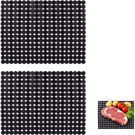 Lot de 2 Tapis évier, PVC découpable, Protection antidérapante, Noir, Pour cuisine et buanderie (1/5)