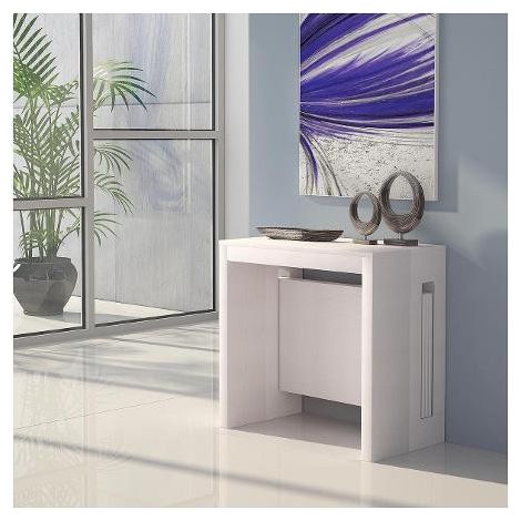 Terraneo Tavolo Extend Riducibile In Consolle Cm 186/80x80/45 X 76 Cm In Mdf Bianco - El540b (1/2)