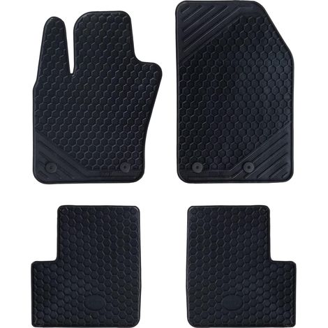 Lupex shop - Set da 4 tappetini in gomma per auto compatibili per 500x, adatto a tutte le stagioni, nero, sagomati anteriori e posteriori - KA2872