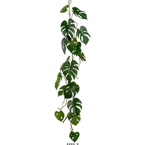Guirlande de faux philodendron L 104 cm l 20 cm superbes feuilles (1/3)