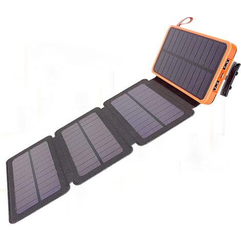 Chargeur Solaire Portable Pliable avec Lampe Torche LED Étanche pour Smartphones et Tablets (1/5)