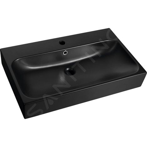 Lavabo TORIDI en céramique 76x46,5cm, noir mat (1/5)
