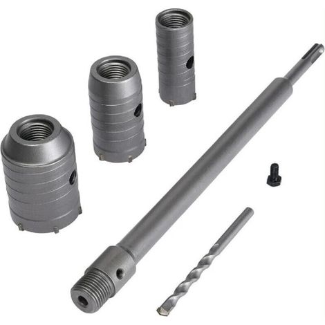 Set de Scies Cloches Ø30mm, 40mm, 50mm - Scie à Cloche Trépan pour Béton, Brique, Pierre et Ciment - Tige d'Extension 350 mm SDS Plus avec Pointe en Carbure de Tungstène - OUYLAF (1/5)