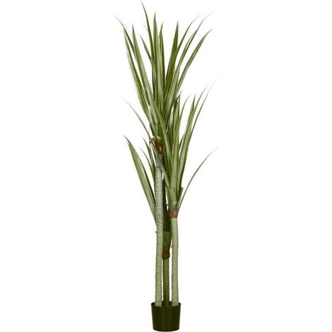 Grande plante de yucca artificielle, 190 cm de long, en plastique, en pot, dimensions : 17 x 17 x 190 cm, vert vif. Ce p (1/5)