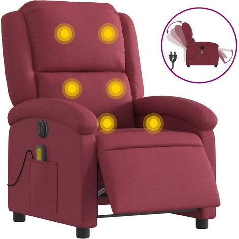 Maison Exclusive - Massagesessel Elektrisch Weinrot Stoff