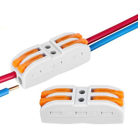 10 Stück 2-polige Steckverbinder, Pressklemmen, lötfrei, schraubenfrei, für schnelle elektrische Kabelverbindungen (1/5)