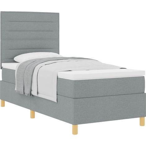 Maison Exclusive - Boxspringbett mit Matratze Hellgrau 100 x 200