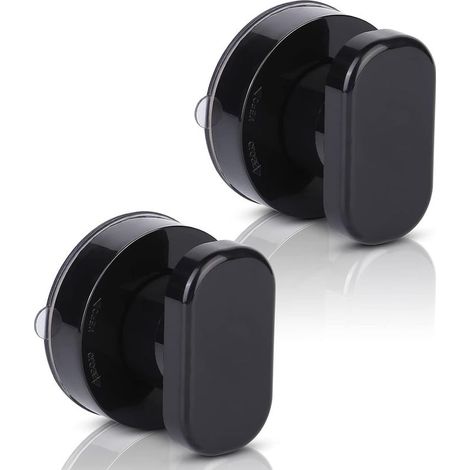 Lot de 2 Poignée de Porte à Ventouse,Poignée Ventouse Baie Vitrée Poignées avec Forte Ventouse,Poignee de Porte Ventouse pour Verre de Salle de, Noir (1/5)