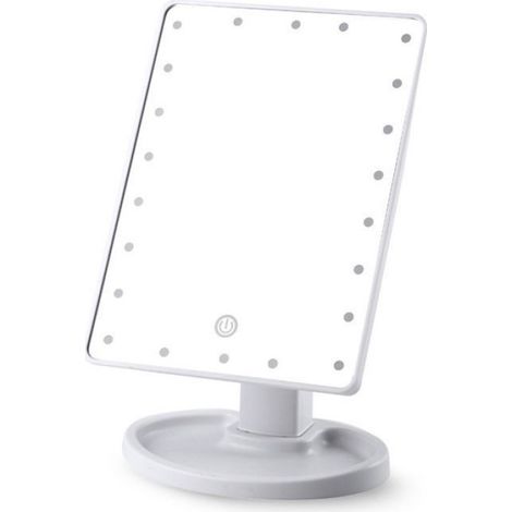 Miroir De Maquillage - 22 Led - Double Alimentation Piles Usb - Rotation 180° - Portable - 1 Pièce (1/4)