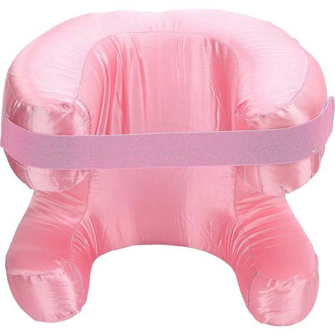 Gesichtskissen aus Seidenstoff, Memory-Schaum, weiche Polsterung, ergonomisches Schönheitskissen für Rückenschlaf, Rosa