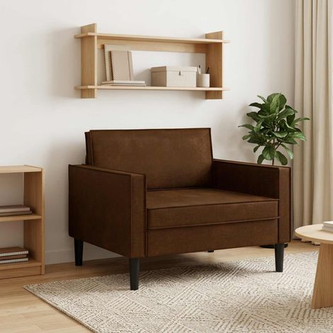 vidaXL Fauteuil XL Marron Simili daim (1/5)