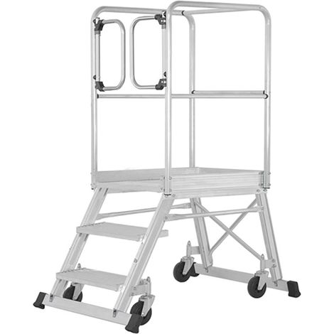 Plateforme 3 marches - Hauteur max. de travail 2.73m - Avec portillon - 6388/03-P