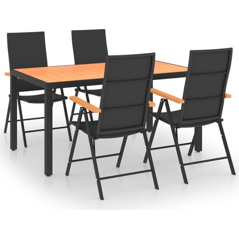 5-tlg. Garten-Essgruppe Schwarz und Braun vidaXL (1/5)