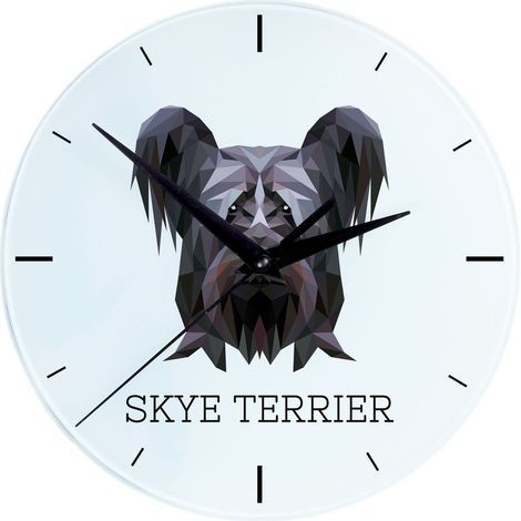 Skye Terrier - reloj de pared geométrico con foto e inscripción de Art-Dog (1/4)