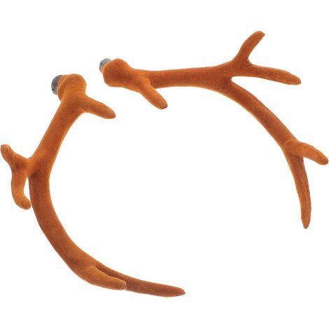 1 paire de bois de cerf artificiels pour coiffe DIY, décoration de serre-tête de Noël, embellissements en bois de cerf (1/5)
