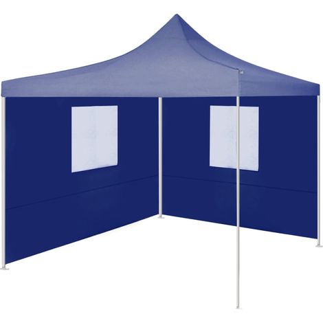 Tente de réception,Tonnelle de jardin pliable avec 2 parois 2x2 m Acier Bleu -73259 (1/5)