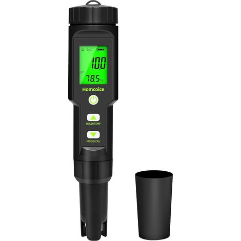 PH Mètre 5 en 1 Salinité TDS EC Température, Testeur pH Piscine IP67 Étanche, 0,01 précision Testeur Qualité Eau PH Mètre Piscine électronique avec fonction ATC (1/5)