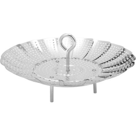 Zusammenklappbarer Dampfkorb für Gemüse, formstabil, ausziehbar, aus Edelstahl 304, kleine Größe. (1/5)