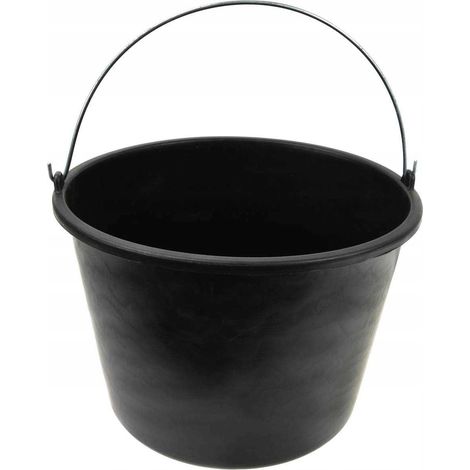 Cubo de construcción, negro, plástico, jardinería, 20L, geko (1/3)