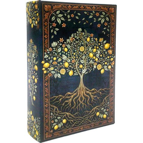 Caja libro decorativa de madera azul marino y cobre 26 cm (1/5)