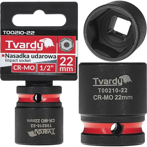 Vaso de impacto de 1/2" y 6 puntas, 22 mm, CR-MO (10/100) (1/4)