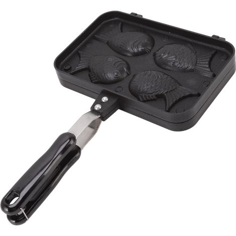 Gaufrier, Moule à Gâteau en Forme de Poisson Taiyaki Ustensiles de Cuisson Antiadhésifs Double Moule de Cuisson Moule à Gaufres avec Poignée Anti-brûlure Taiyaki Faisant la Machine (1/5)