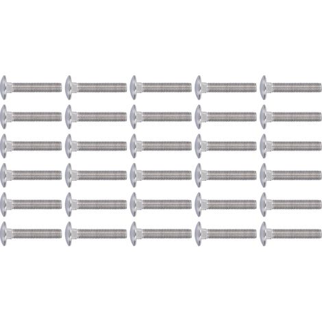 Boulons à tête carrée en acier inoxydable A2-70, lot de 30, qualité machine M10x50 (1/5)