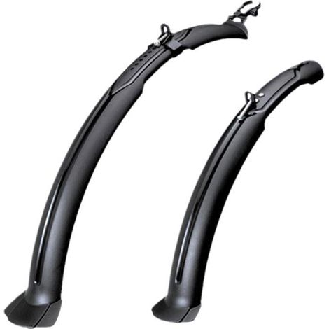 Universelle 26-Zoll-Mountainbike-Schutzbleche, vorne und hinten, extra breit und verlängert, bieten vollen Spritzschutz, All-Terrain-Schutzbleche, 1 Paar, schwarz (1/5)