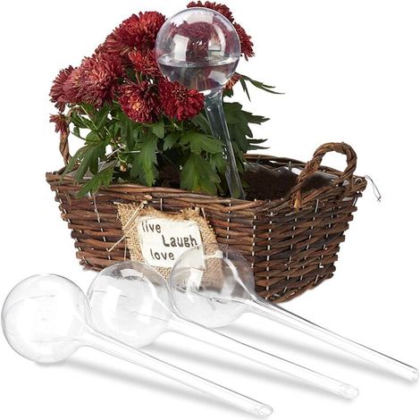 Lot de 4 balles système d'arrosage à Double semaines, escamotable, Plantes en Plastique Transparent PVC, 8 cm Couleur transparente (1/5)