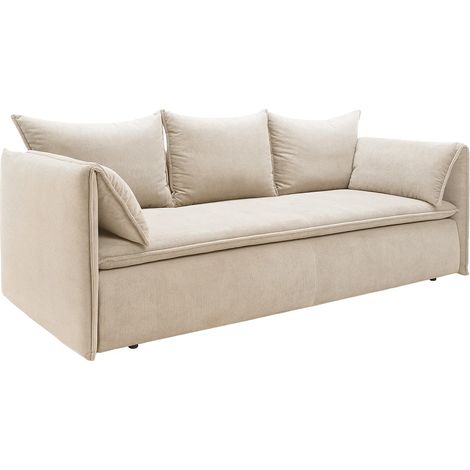 Divano letto 3 posti in Velluto a coste Beige - TEODORA di PASCAL MORABITO (1/5)