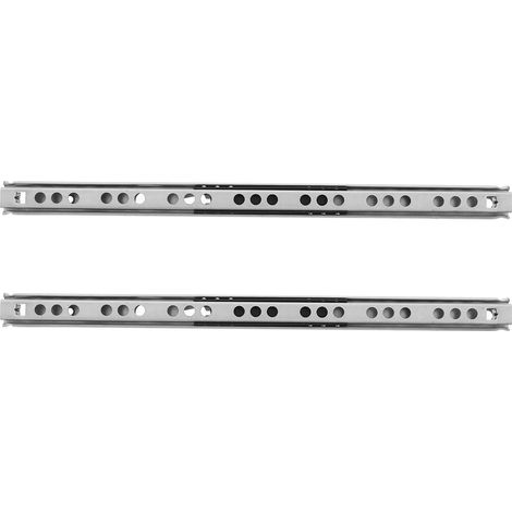 Lot de 2 mini glissières à billes latérales 17 mm large avec rallonge (1/5)