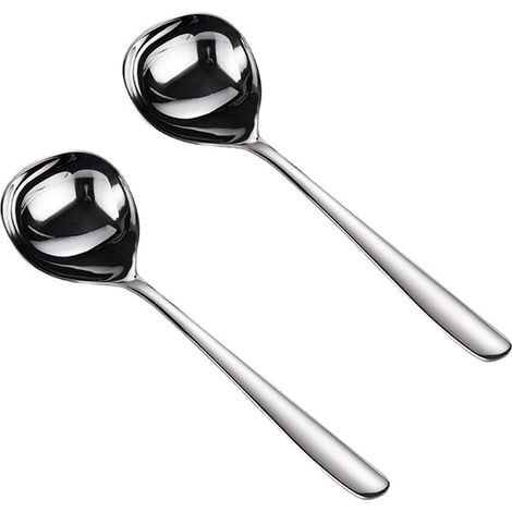 Lot de 2 cuillères à assaisonner à long manche en acier inoxydable 304 - grande (1/5)