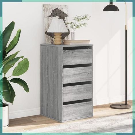 852866 Commode d'angle sonoma gris 40x41x76 cm bois d'ingénierie (1/5)