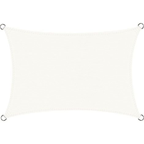 Voile d'ombrage Carré 5x5 m, Toile Ombrage HDPE Respirant (185g/㎡), Toile Ombrage Une Protection des Rayons UV pour Patio Jardin, Terrasse,Extérieur,Balcon, Couleur Blanc (1/4)