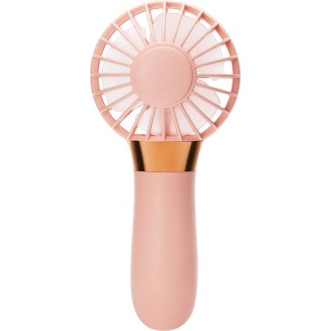 Mini ventilateur portable rechargeable USB, ventilateur de maquillage et de bureau 3 vitesses, autonomie 2 à 7 heures, ventilateur compact pour usage personnel, chambre, voyage, maquillage, rose