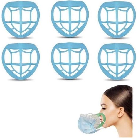 Support de Masque 3D 6Pcs: ne collez Pas de Rouge à lèvres, Support De Protection Pour Rouge À Lèvres - Aide À Respirer En Douceur (1/4)