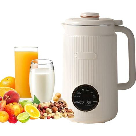 Machine à Lait de Soja 1200 ml, Fabricant de Lait de Noix & Soja avec 10 Lames, 8 Programmes, Sécurité Enfant avec Arrêt Automatique & Autonettoyage, Inclut des Recettes pour Lait Végétal DIY (1/5)