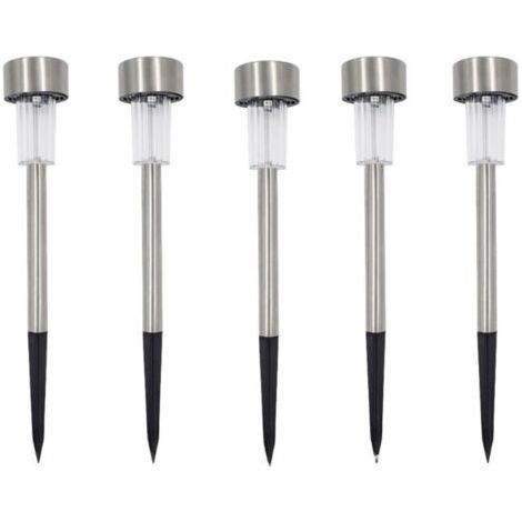 BUNTHAUS Lot de 5 bornes solaires à LED lampes de jardin à planter (1/5)
