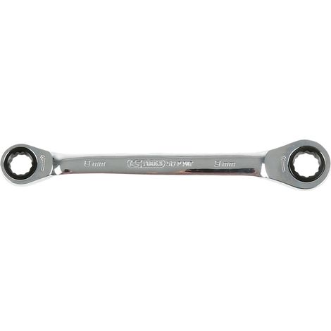 KS Tools GEARplus Doppel-Ratschenringschlüssel, 8x9 mm