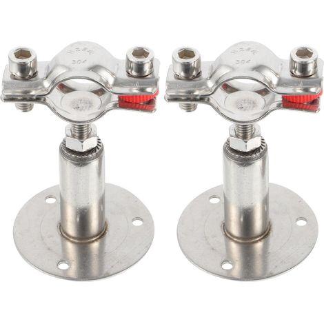 Collier de Serrage Lot de 2 Pièces Réglable en Acier Inoxydable 304 Clip de Tube Argenté, Support Mural pour Tuyau pour Fixation de Tuyau D'arrosage (1/5)