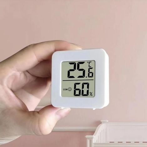 Thermometre Interieur - Hygrometre Numerique LCD - Pour Salon Chambre Cuisine Refrigerateur - Lot De 4 (1/5)
