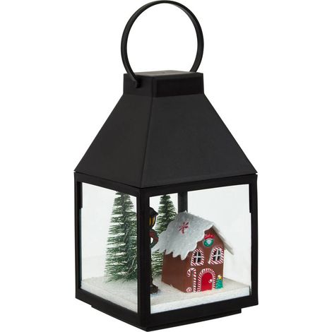 Lanterne de Noël lumineuse 15 LED H. 25 cm à piles - Feeric lights & christmas (1/5)
