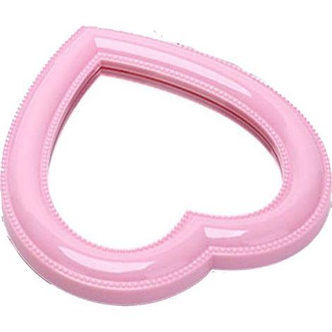 Miroir de maquillage en forme de cœur, miroir cosmétique mural, miroir de bureau, miroir de chambre, cadeau 17,5 x 18,5 cm rose (1/4)