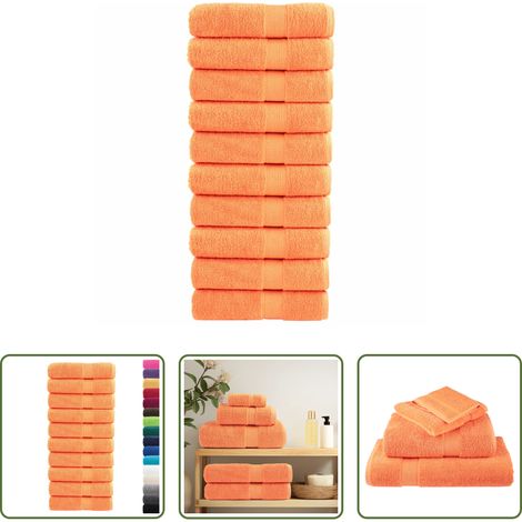 vidaXL Weiches Handtuch - Premium Badetücher SOLUND 10 Stk. Orange 100x150 cm 600 g/m² (1/5)