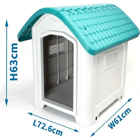 Niche pour chien en plastique résistant à l'eau, idéale pour une utilisation en extérieur et pour les chiens de taille moyenne à grande.